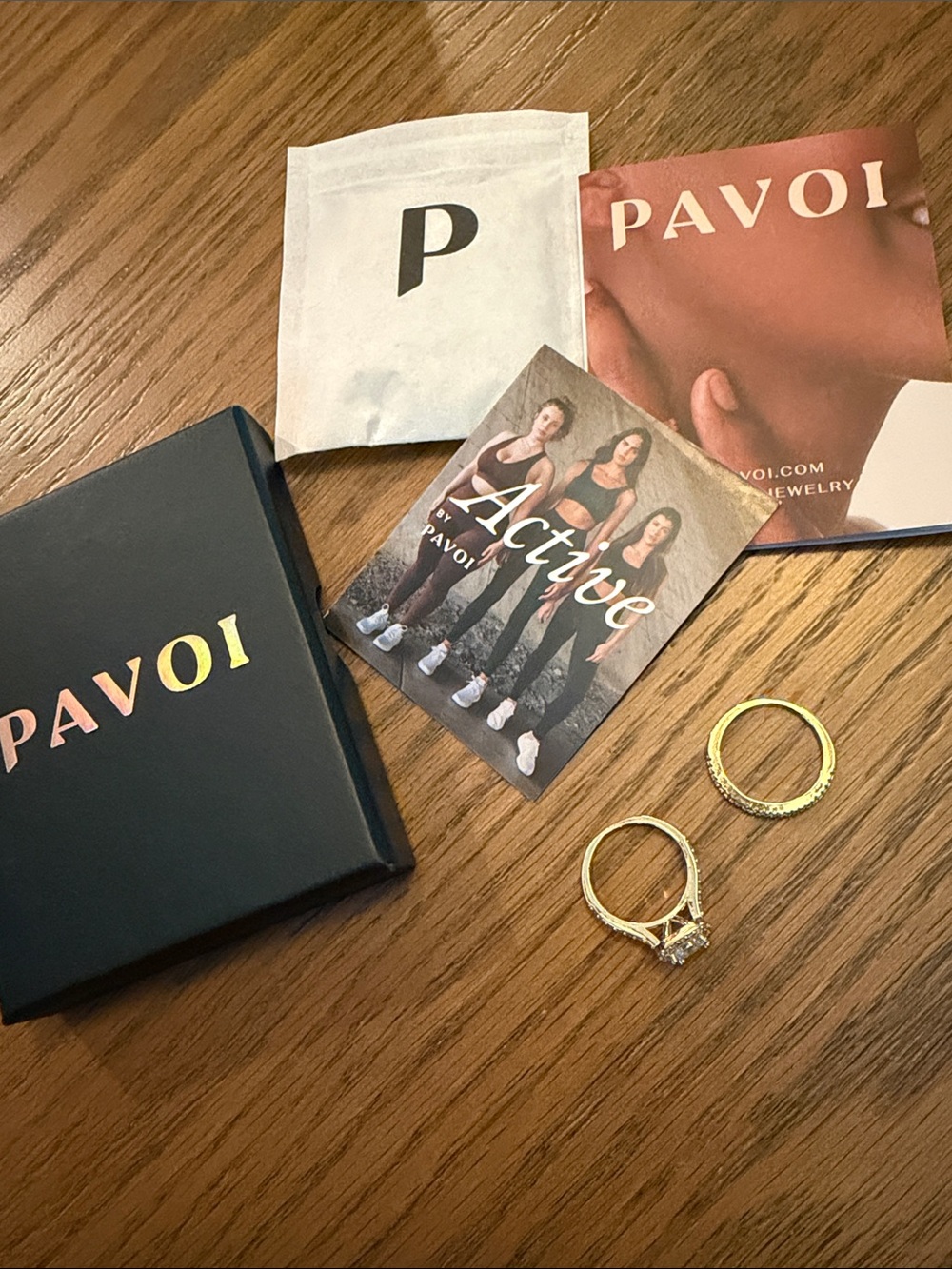 Pavoi Wedding Ring Set Size 6.5 Engagement Boxed